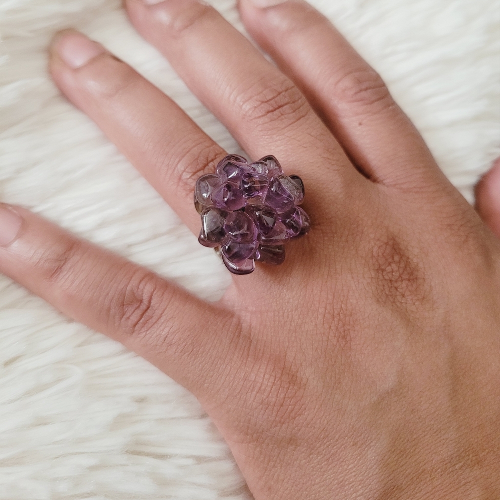 Flower Cluster Amethyst Ring - image 6